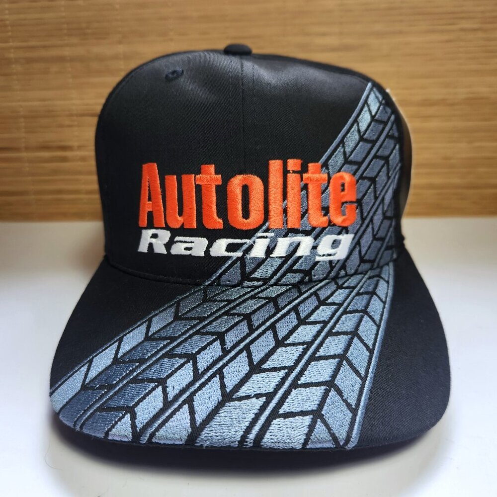 Autolite Racing Hat Deadstock NOS Embroidered Tire Tread Snapback Flat Brim NWT